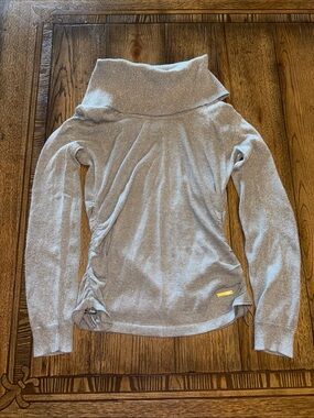 Michael Kors Shimmery Light Gray Silver Cowl Neck Sweater